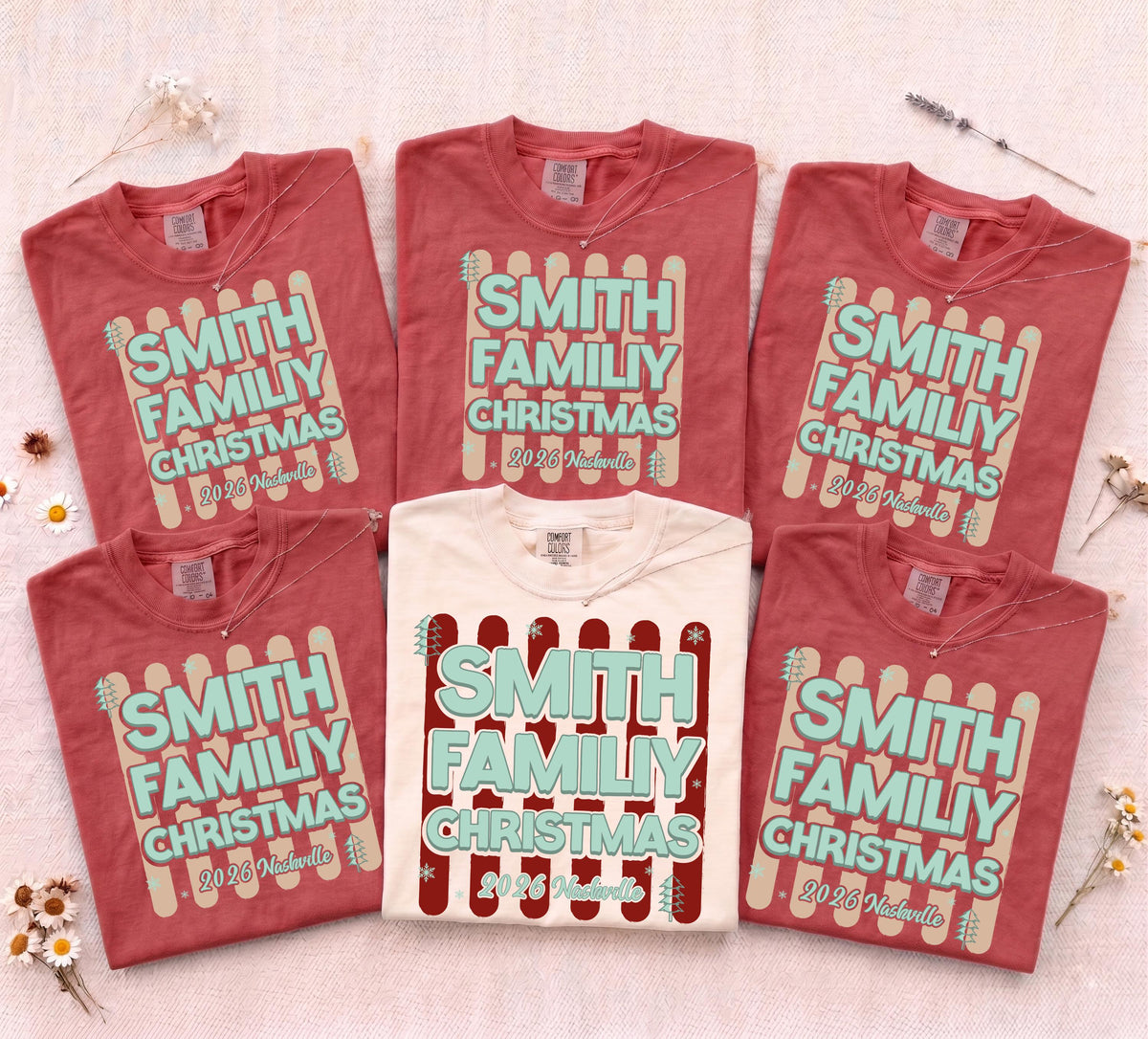 Custom Christmas Comfort Colors® Shirt, Christmas Family Matching Tee, Holiday Family Reunion Gift