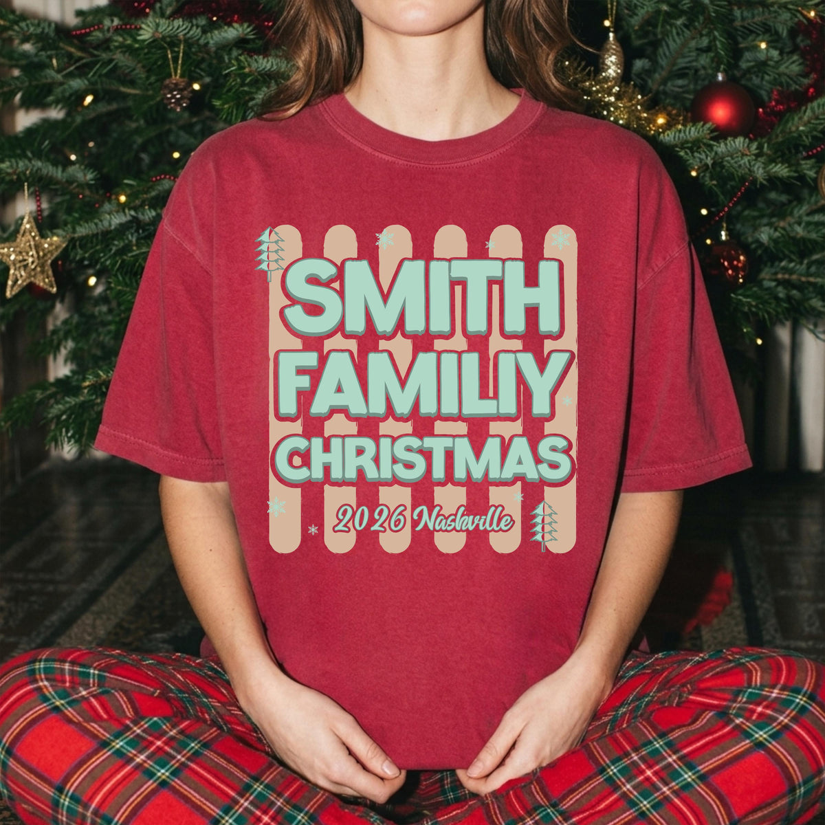 Custom Christmas Comfort Colors® Shirt, Christmas Family Matching Tee, Holiday Family Reunion Gift