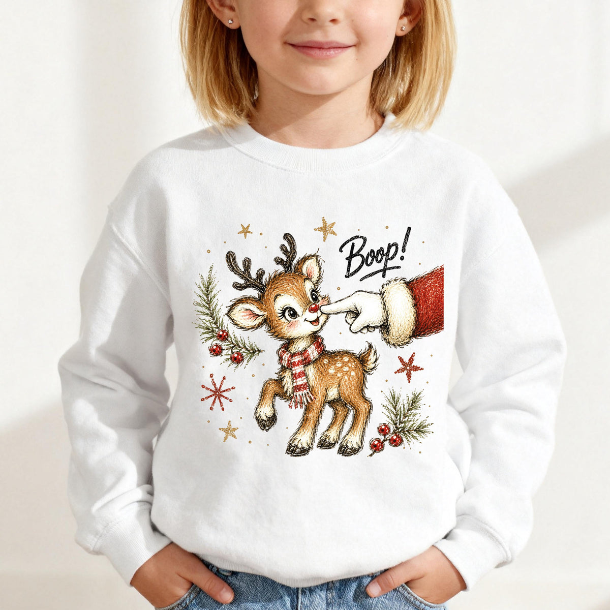 Christmas Reindeer Sweatshirt, Funny Xmas Kids Shirt, Reindeer Toddler Christmas Gift Tee