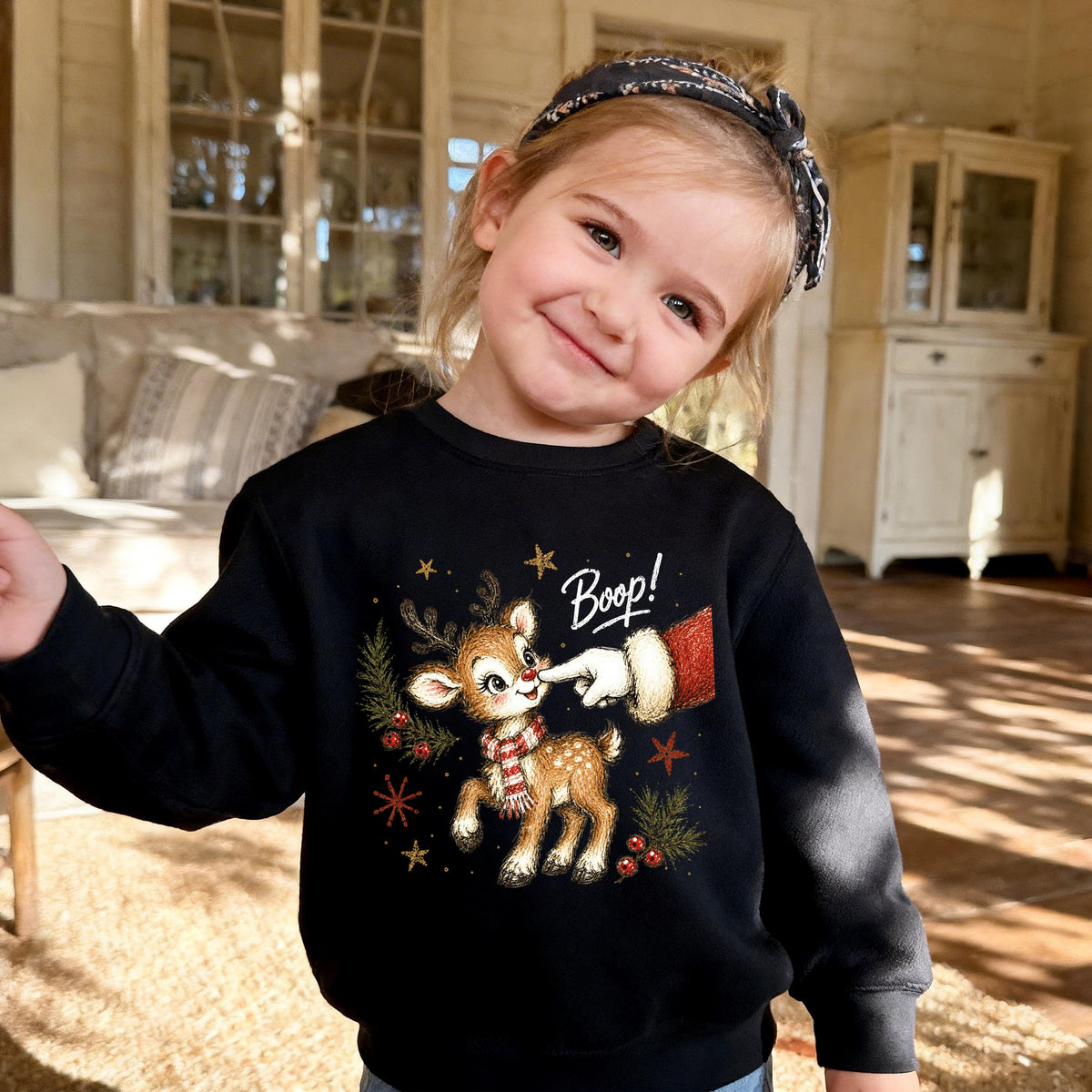 Christmas Reindeer Sweatshirt, Funny Xmas Kids Shirt, Reindeer Toddler Christmas Gift Tee