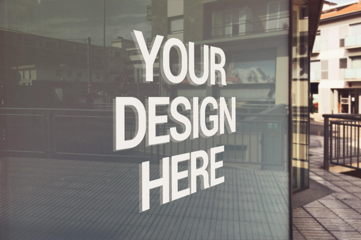 Custom Vinyl Door Logo Sign, Business Decal with Logo, Custom Text, Socials and QR Code, Storefront Lettering