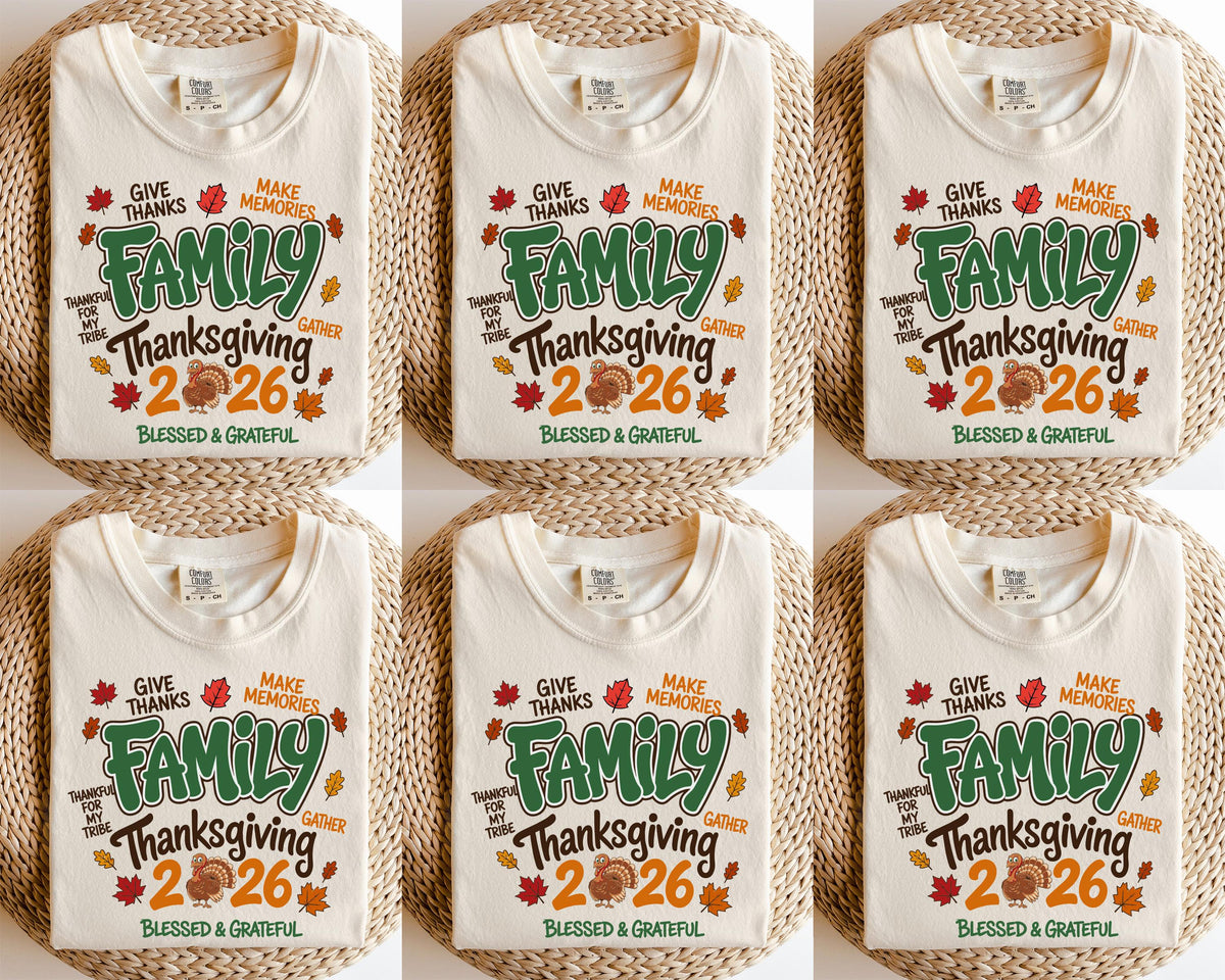 Thanksgiving Family Comfort Colors® T-Shirt, Turkey Thanksgiving 2026 Shirt, Funny Thanksgiving Matching Gift Tee
