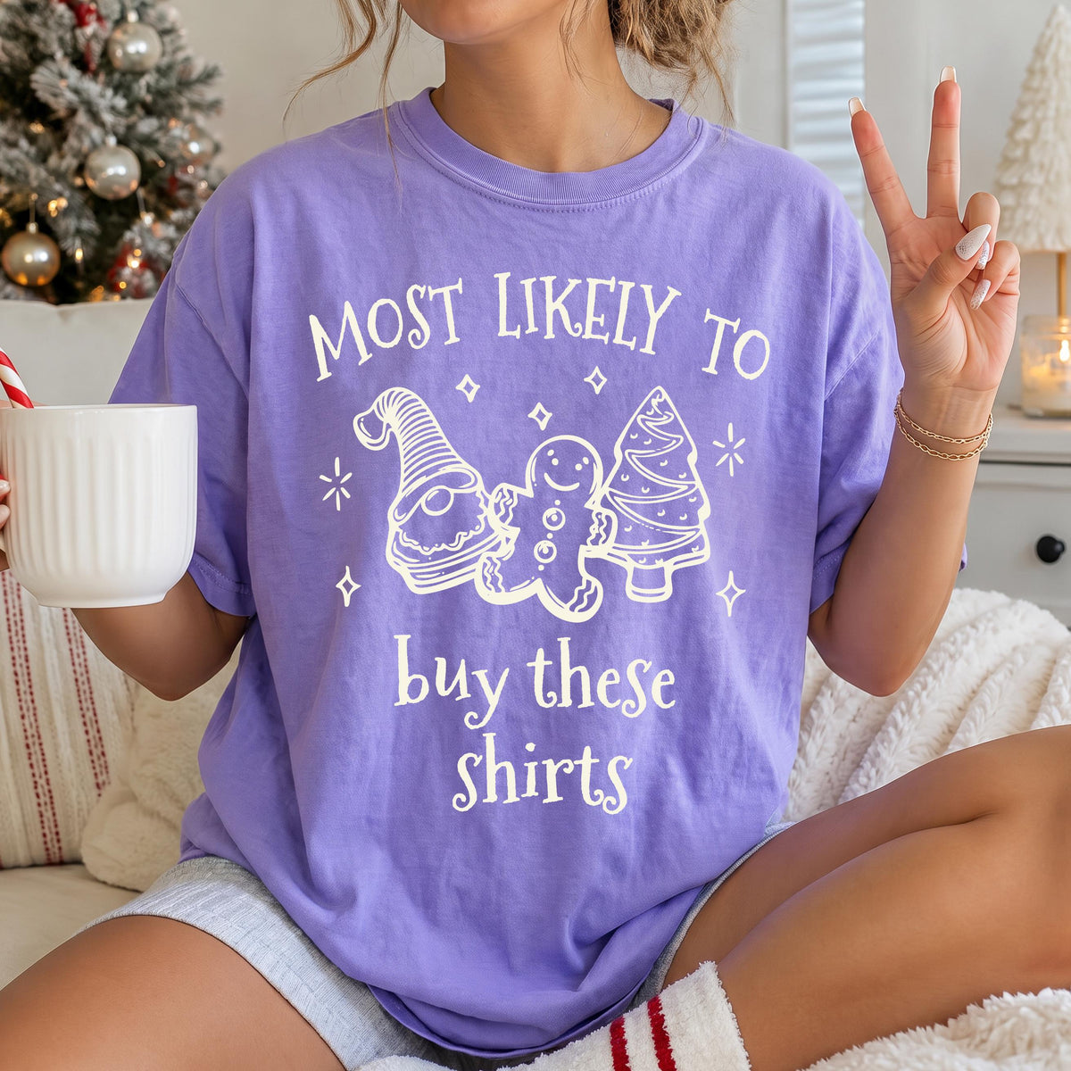 Christmas Cookies Comfort Colors® T-Shirt, Custom Christmas Quotes Tees, Holiday Crew Matching Gift