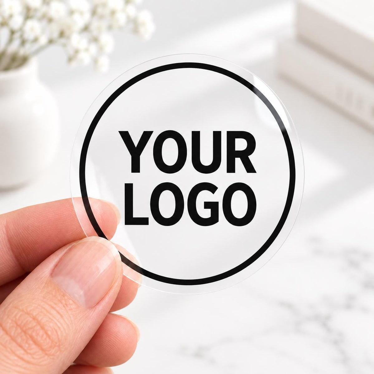 Custom Sticker, Round Packaging Stickers, Your Logo, Brand, Small Business, Clear or White Stickers Self-adhesive — Peel & Stick