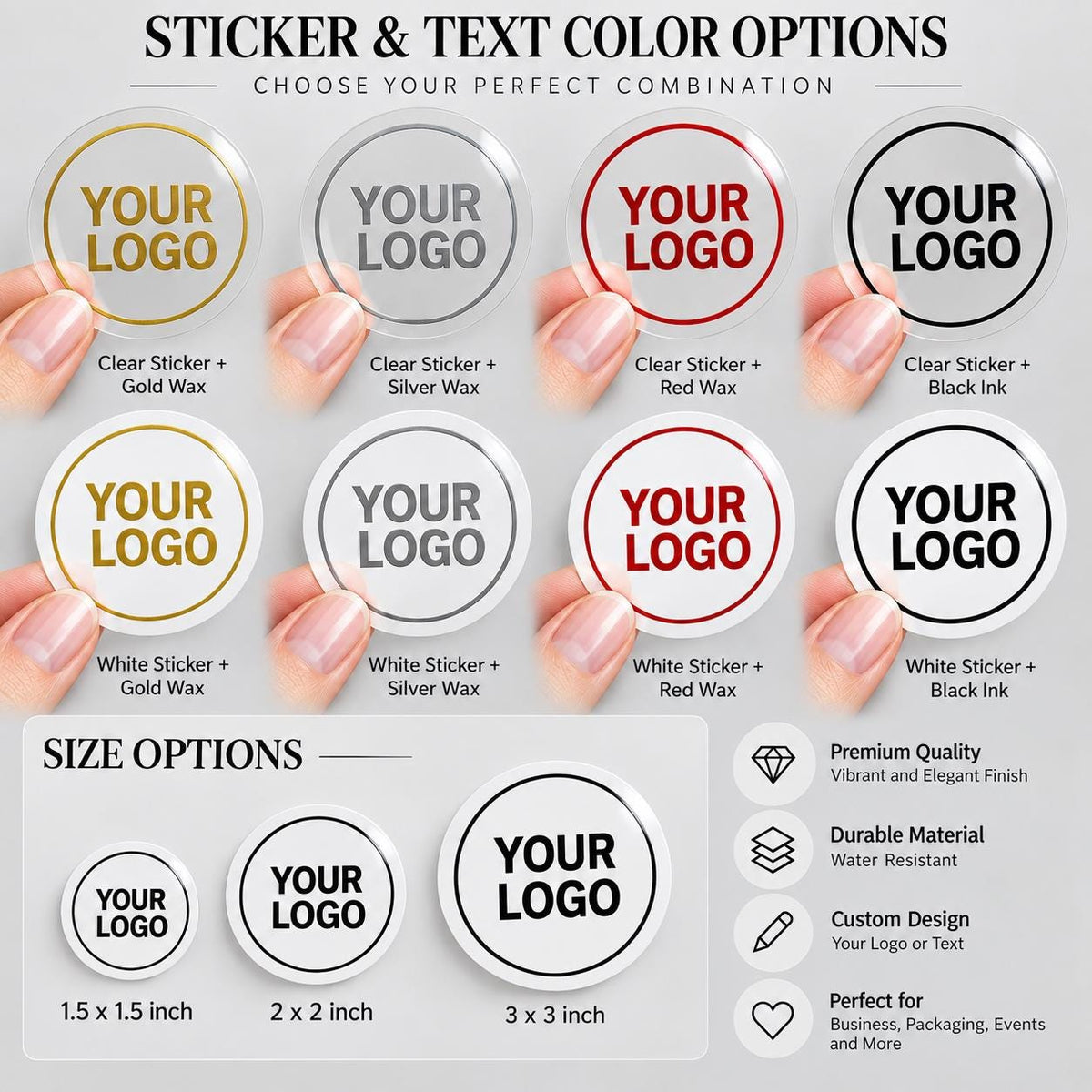 Custom Sticker, Round Packaging Stickers, Your Logo, Brand, Small Business, Clear or White Stickers Self-adhesive — Peel & Stick