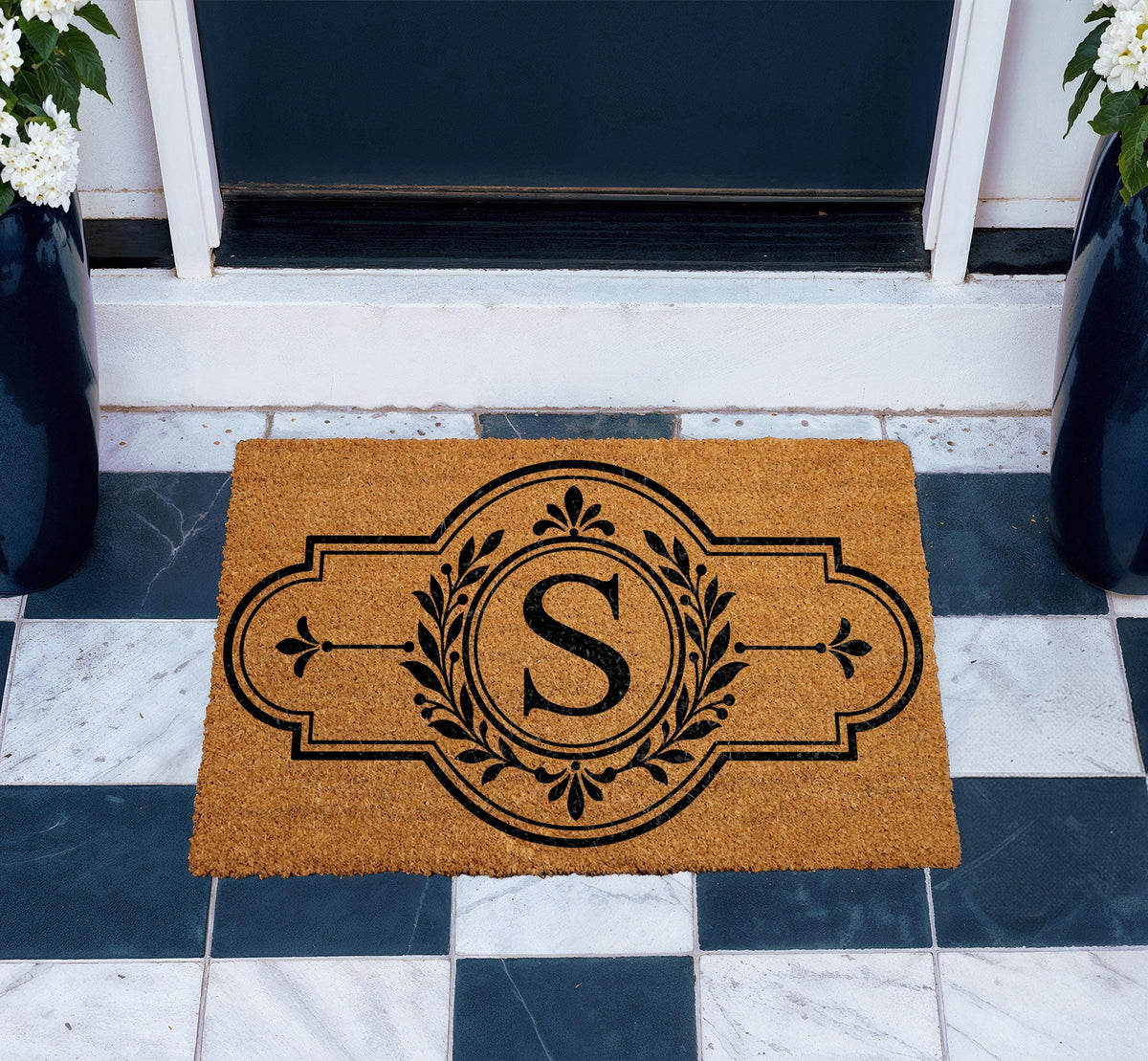 Custom Monogram Doormat, Personalized Initial Welcome Mat, New Home Housewarming Gift