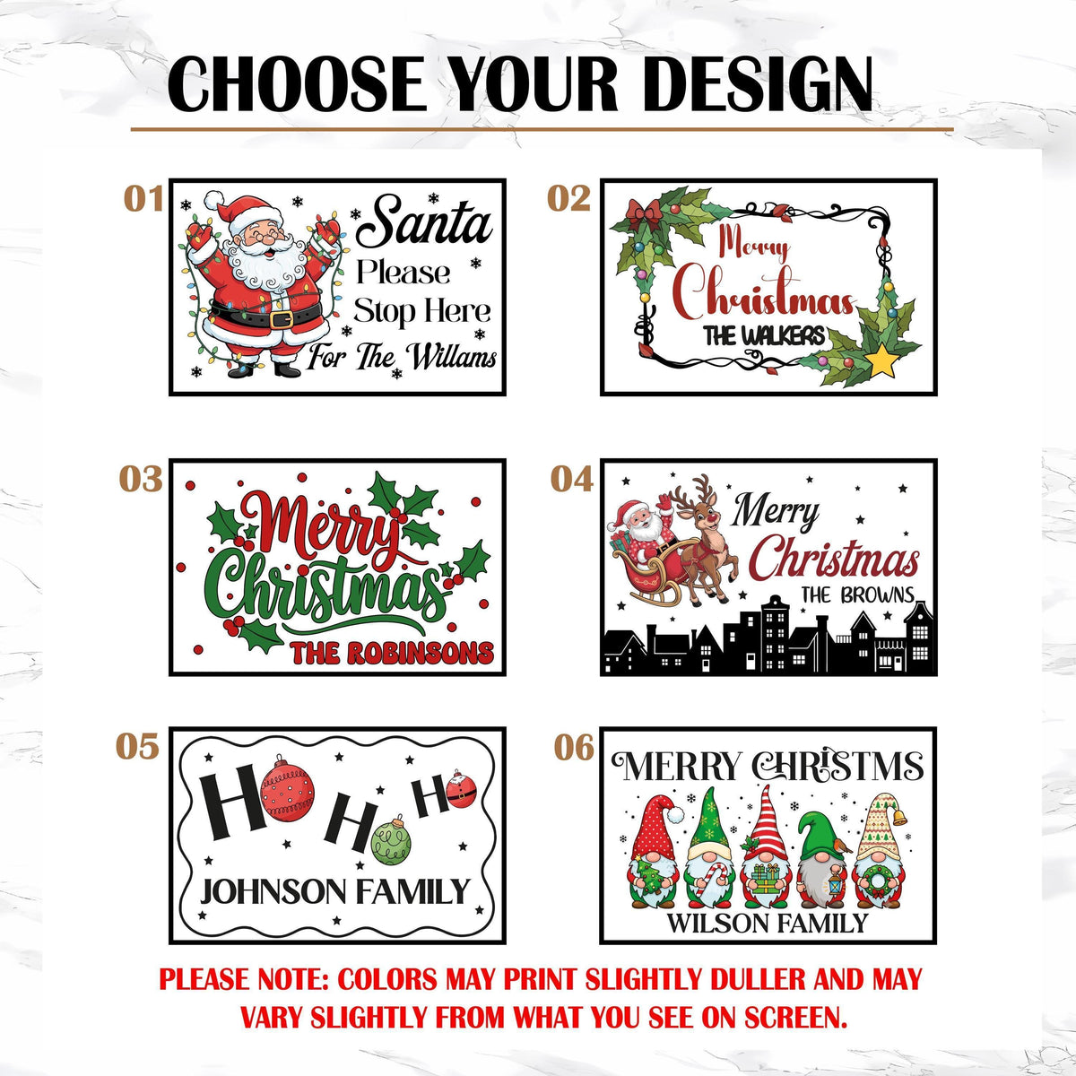 Personalized Christmas Doormat, Custom Family Name Holiday Welcome Mat