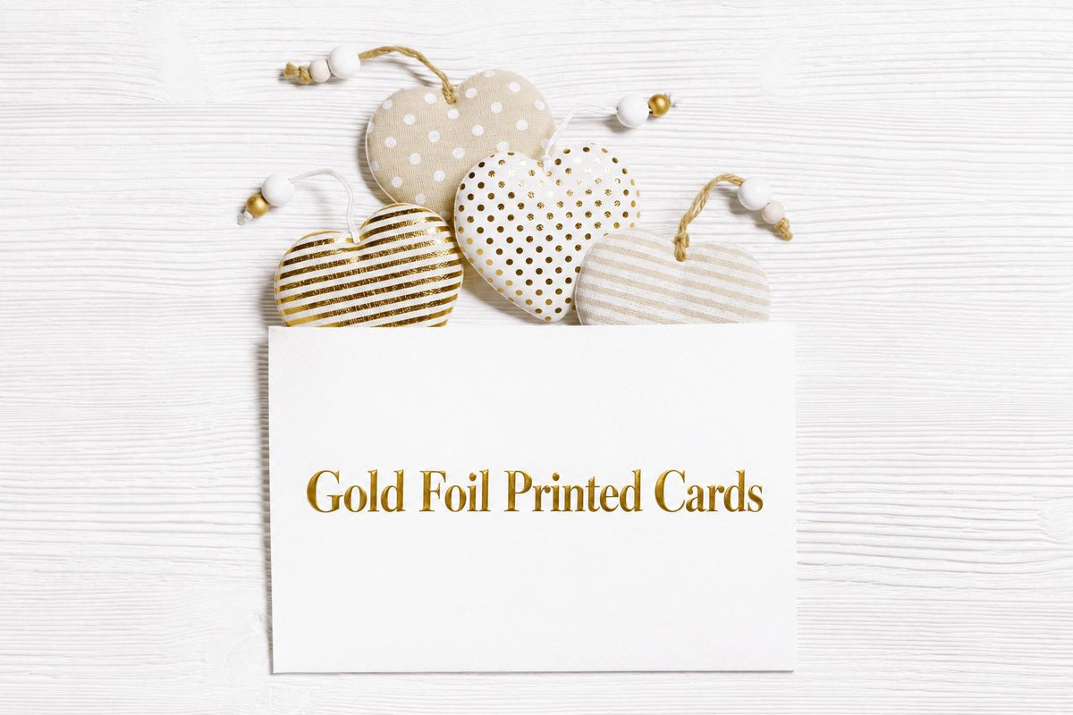 Custom Gold Foil Cards, Elegant Wedding Favors, Branding Tags (Square)