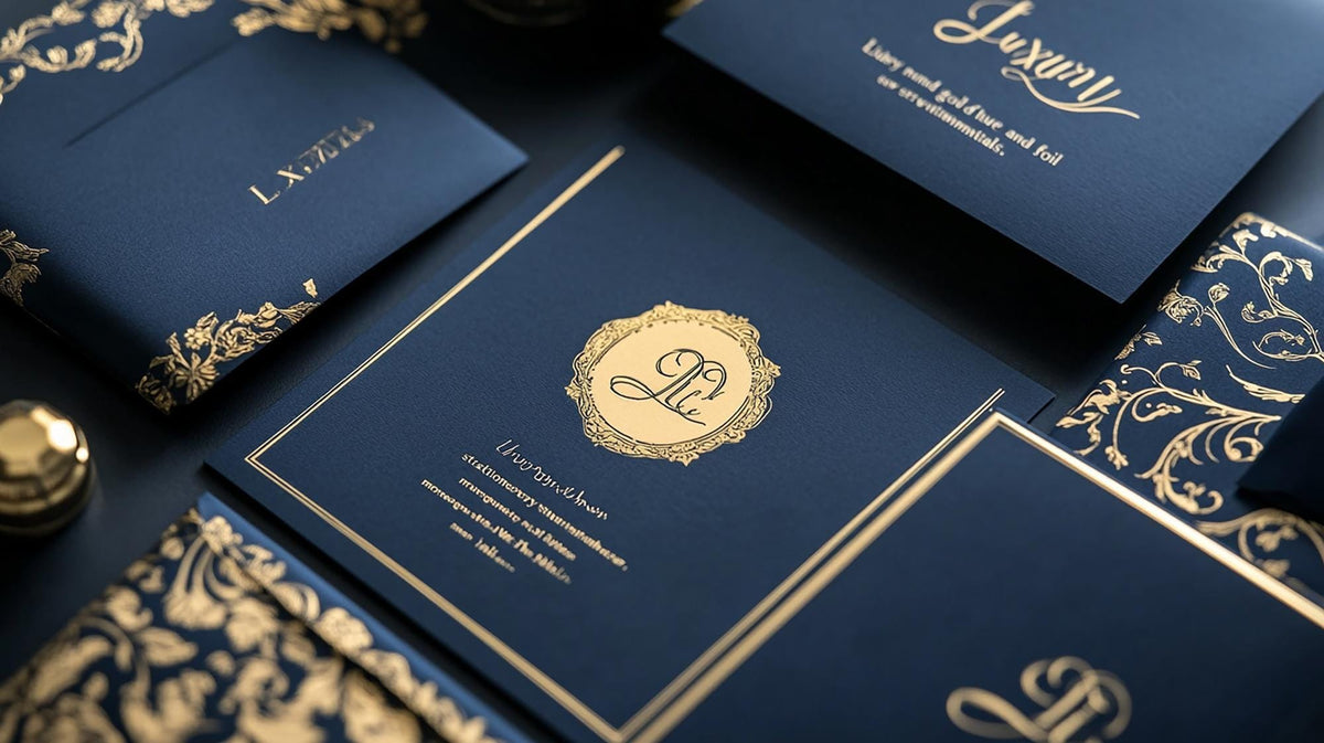 Custom Gold Foil Cards, Elegant Wedding Favors, Branding Tags (Square)