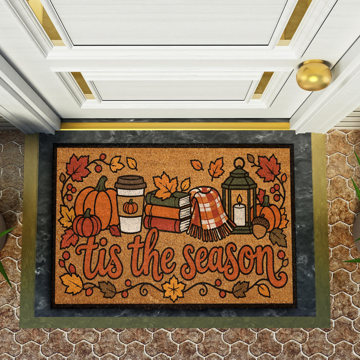 Tis the Season Autumn Coir Doormat