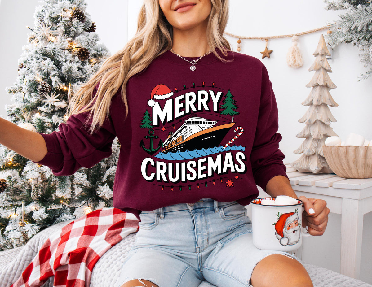Merry Cruisemas Sweatshirt, Christmas Holiday Trip T-Shirt, Christmas Cruise Family Matching Tees