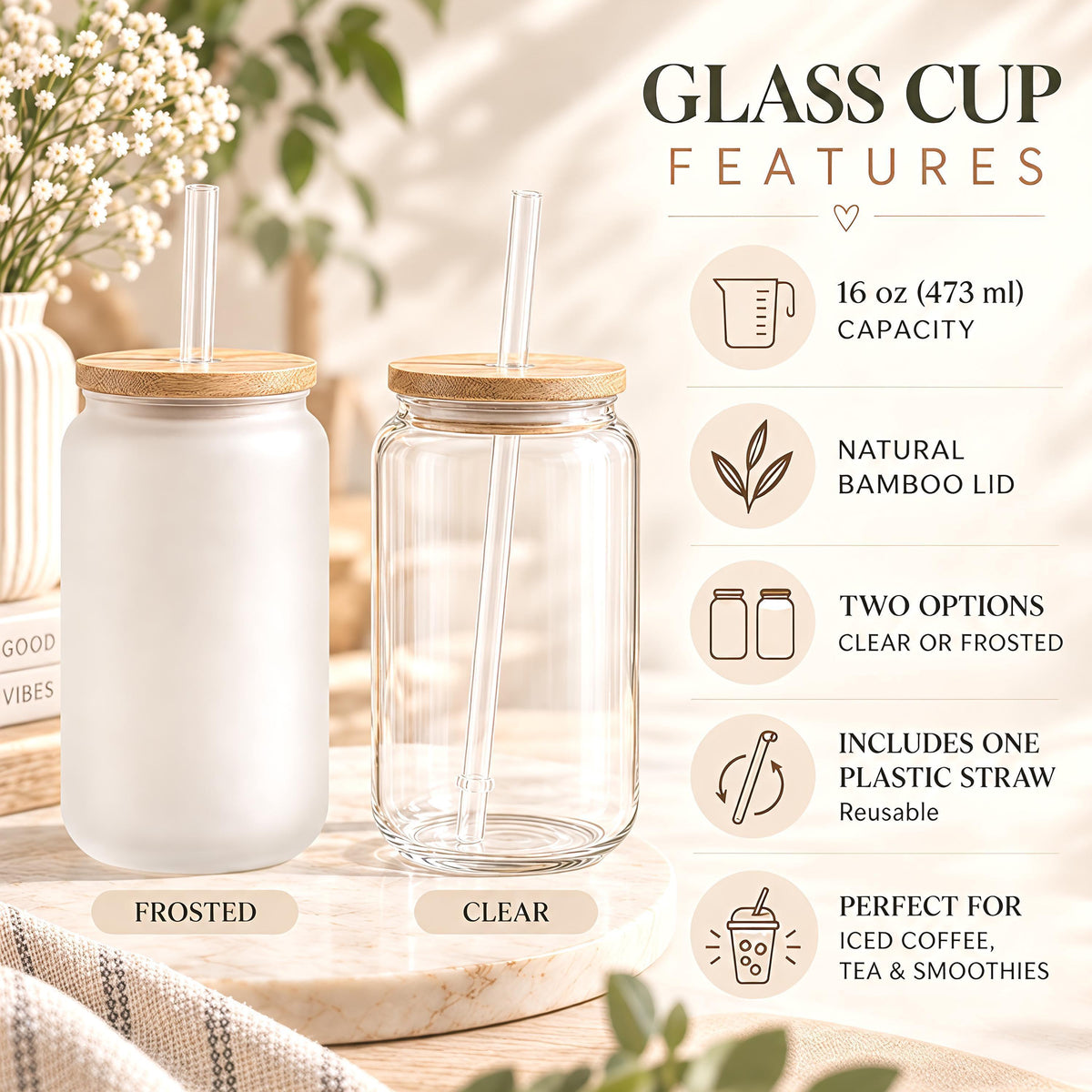 Personalized Bookish Halloween Glass Tumbler, 16 oz