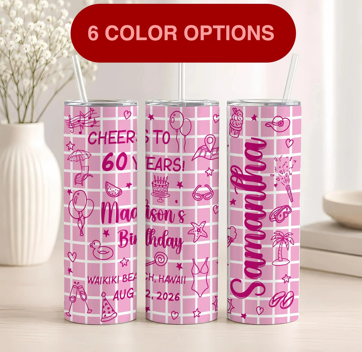 Personalized Milestone Birthday Tumbler, 20 oz