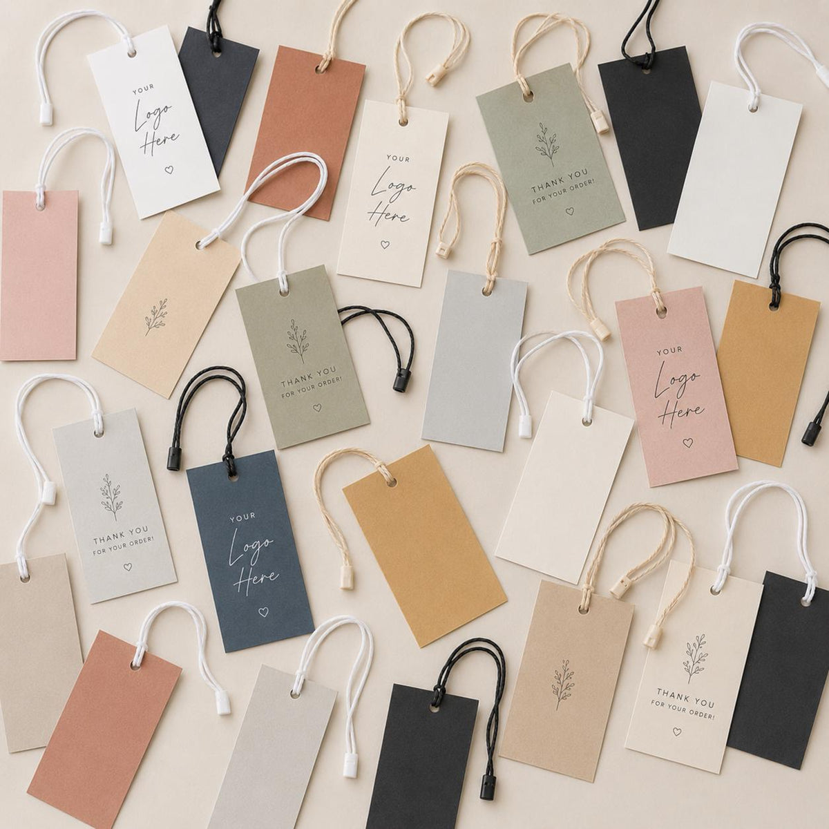 Custom Printed Hang Tags, Brand Labels, Boutique Clothing Tags (String Included)