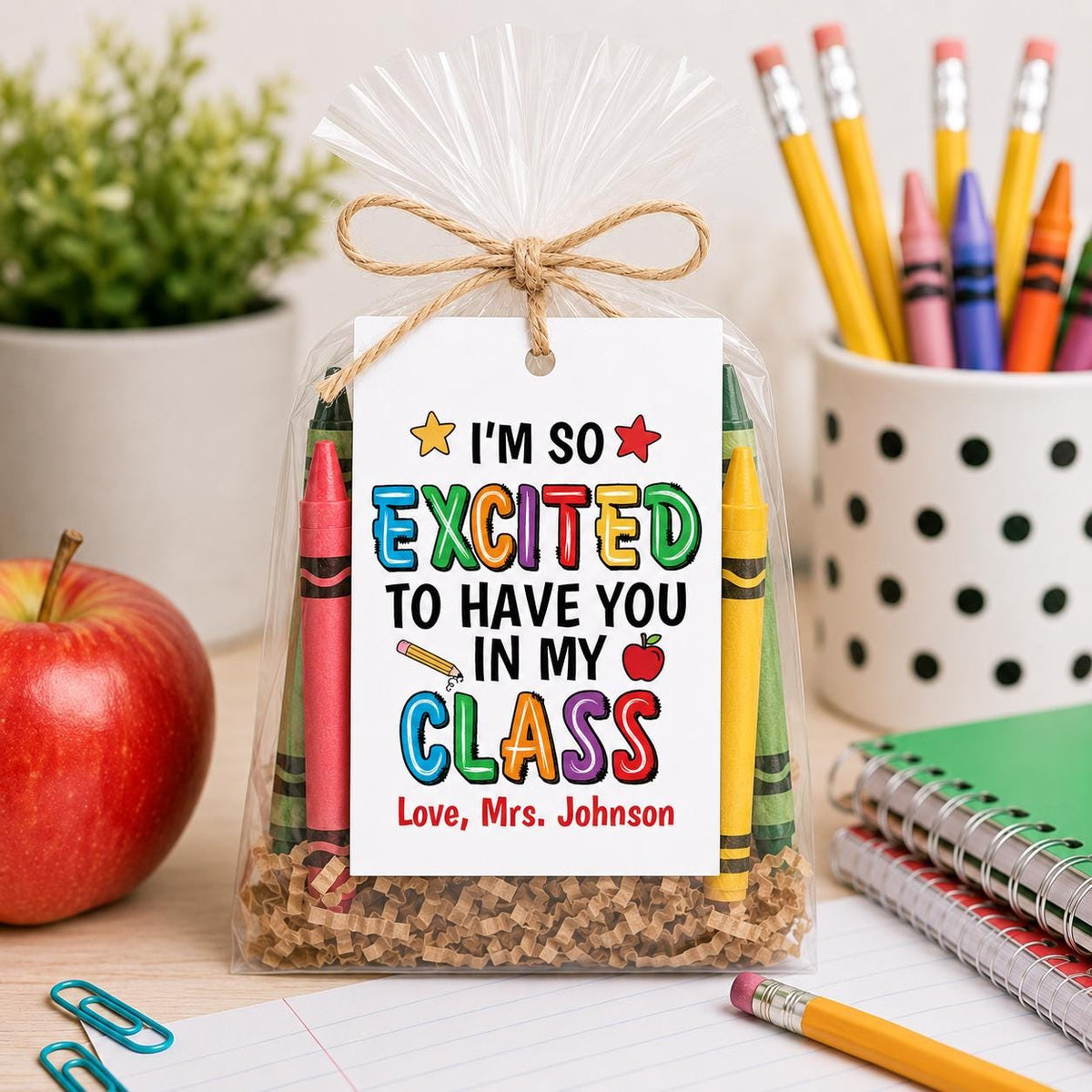 Personalized Back to School Gift Tag for Teachers, Welcome Gift (Custom Name)