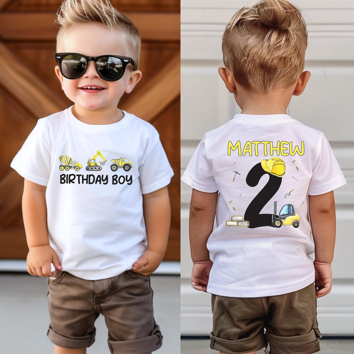 Personalized Construction Birthday Shirt
