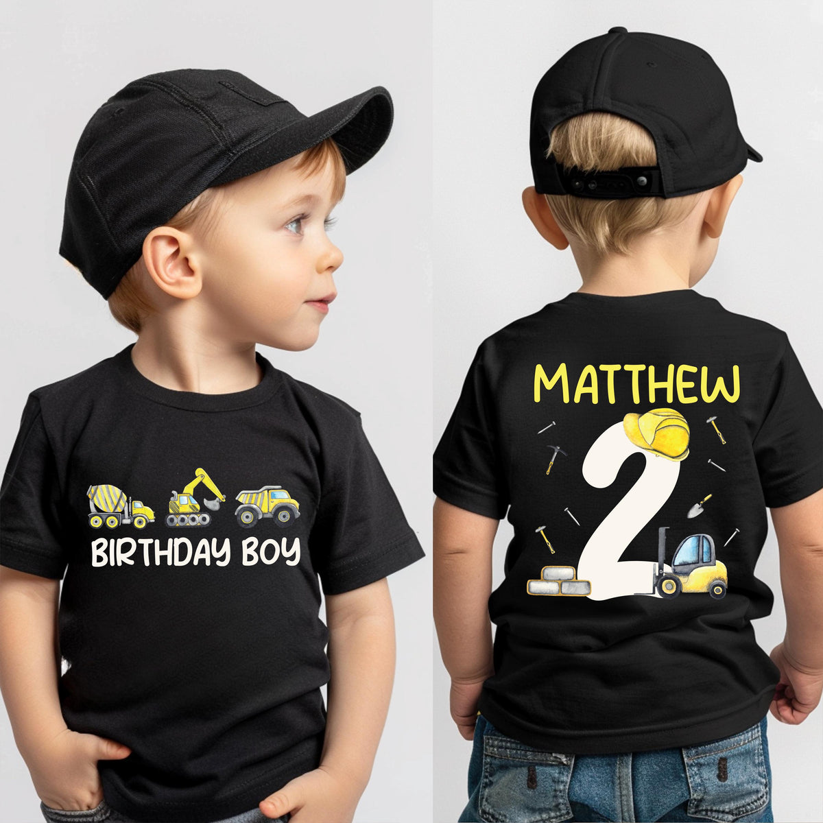 Personalized Construction Birthday Shirt