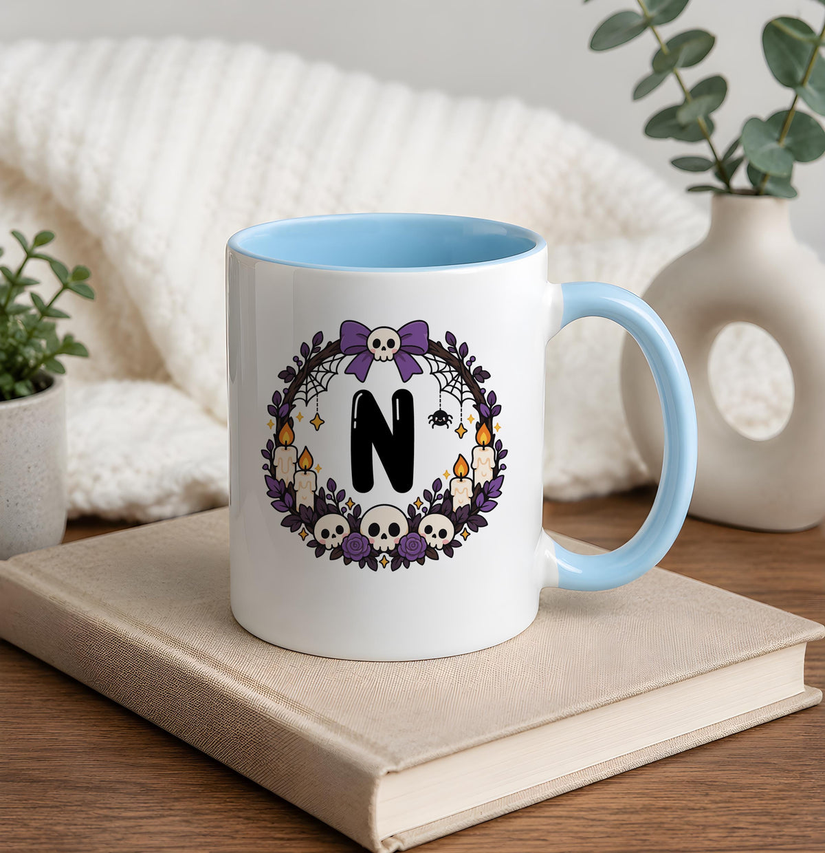 Personalized Halloween Initial Ceramic Mug