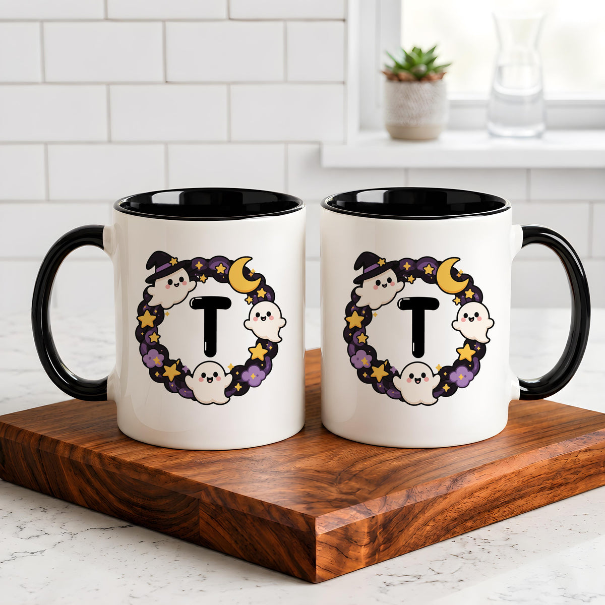 Personalized Halloween Initial Ceramic Mug