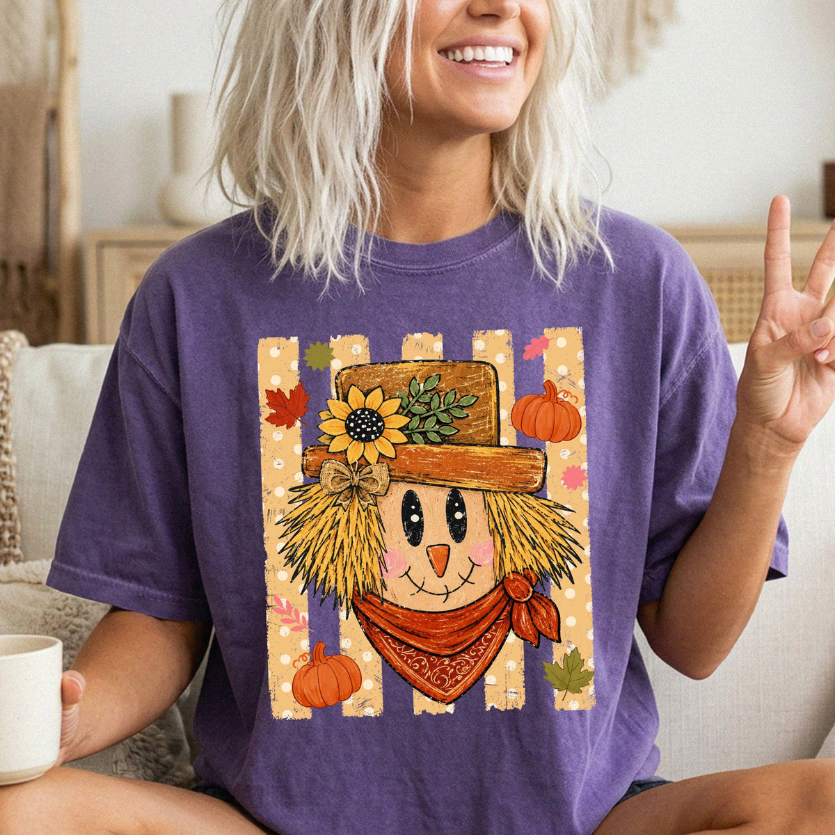Spooky Vibes Comfort Colors® Shirt, Scarecrowish Fall T-Shirt, Funny Halloween Gift Tee