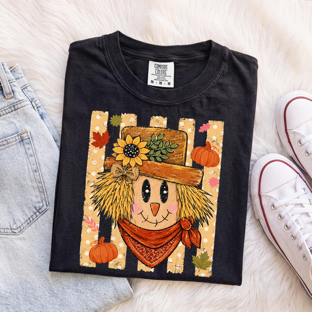 Spooky Vibes Comfort Colors® Shirt, Scarecrowish Fall T-Shirt, Funny Halloween Gift Tee