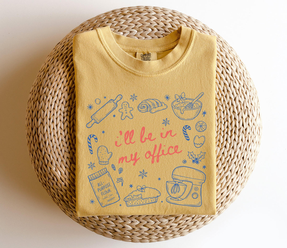 Christmas Baking Comfort Colors® T-Shirt, I'll be in My Office Xmas Tee, Baking Lover Mom Gift