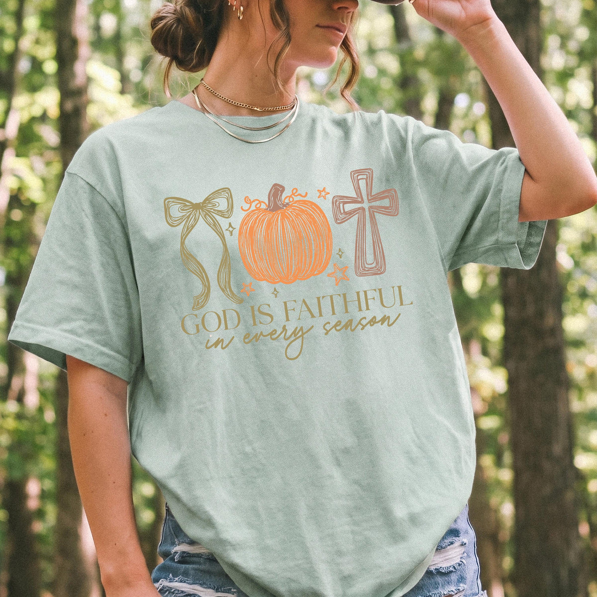God is Faithful Comfort Colors® Shirt, Bible Verse Fall Pumpkin Season T-Shirt, Christian Autumn Long Sleeve
