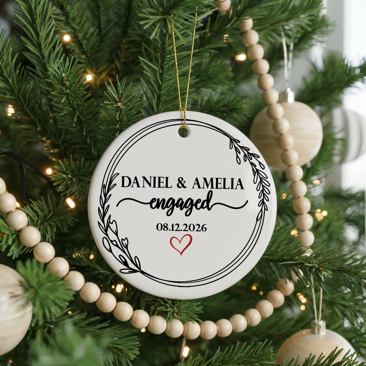 Custom Engagement Ornament, Personalized Map Keepsake, Engaged Couple Gift, First Christmas Engaged Bauble, Proposal Location Decor