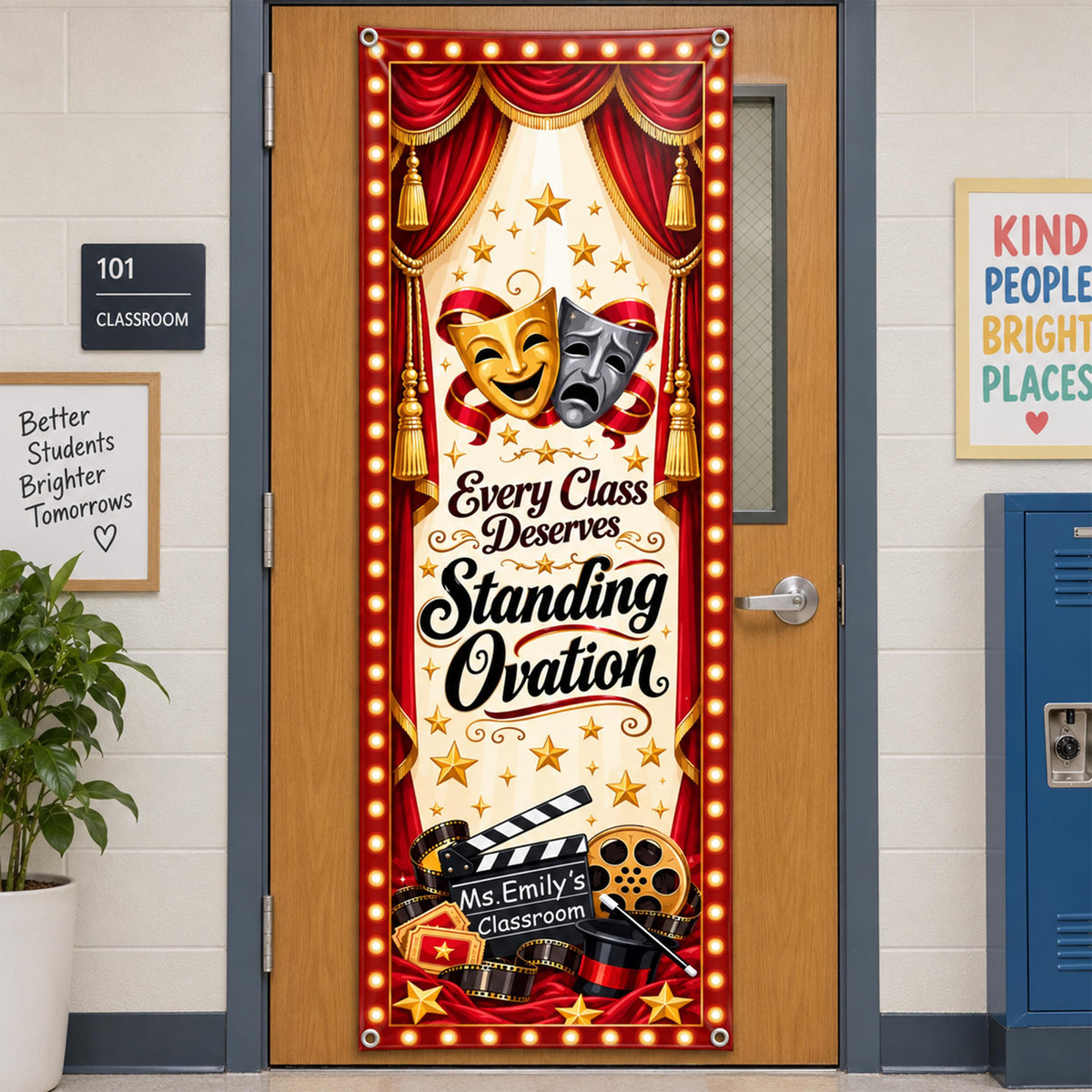 Custom Classroom Door Banner, Drama Theater Music Art Class Sign, Personalized Teacher Class Door Decor