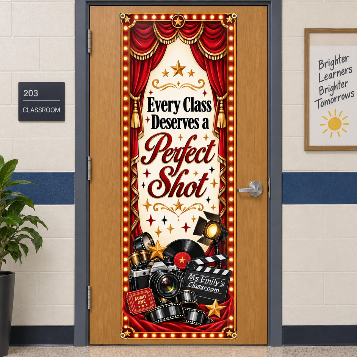 Custom Classroom Door Banner, Drama Theater Music Art Class Sign, Personalized Teacher Class Door Decor