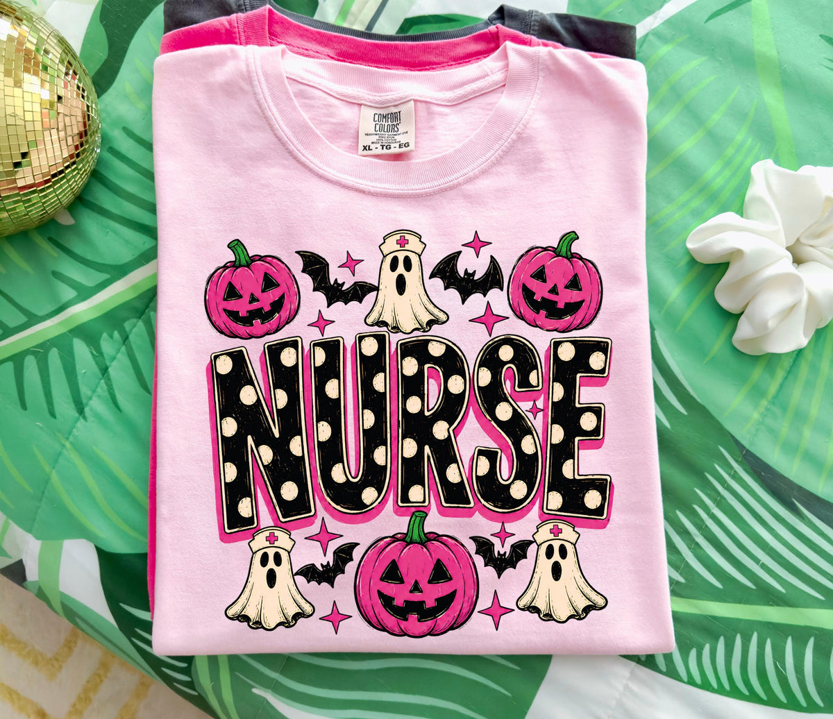 Spooky Nurse Comfort Colors® T-Shirt, Halloween Ghost Nursing Tee, Jack O Lantern Nurse Gift Shirt