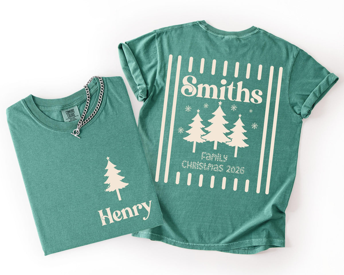 Custom Family Christmas Comfort Colors® Shirt, Xmas Crew Matching Tee, Holiday Family Reunion Gift