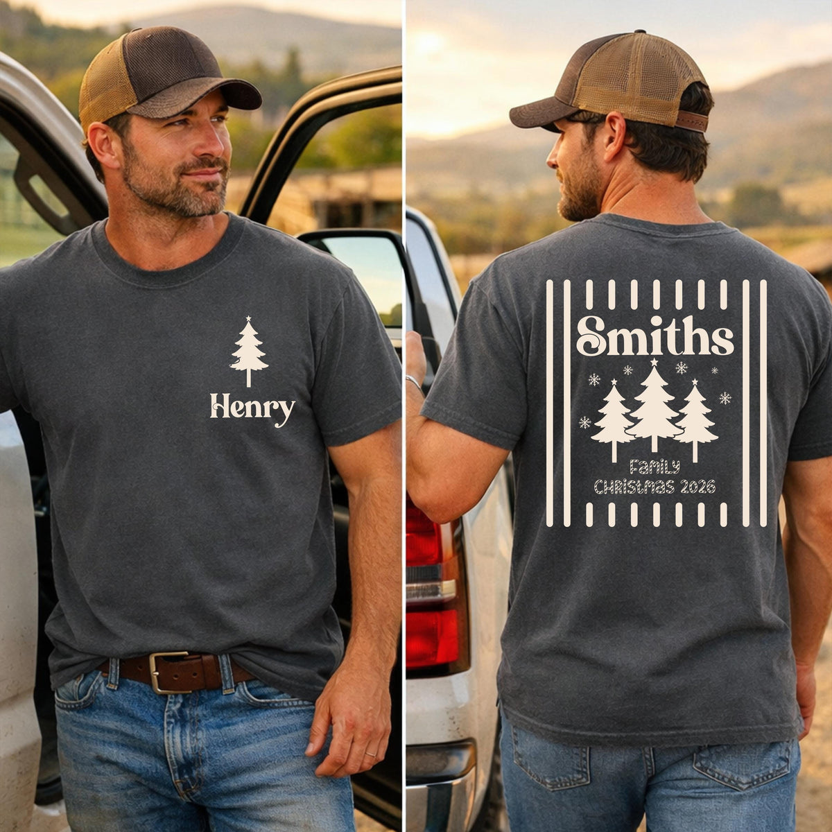 Custom Family Christmas Comfort Colors® Shirt, Xmas Crew Matching Tee, Holiday Family Reunion Gift