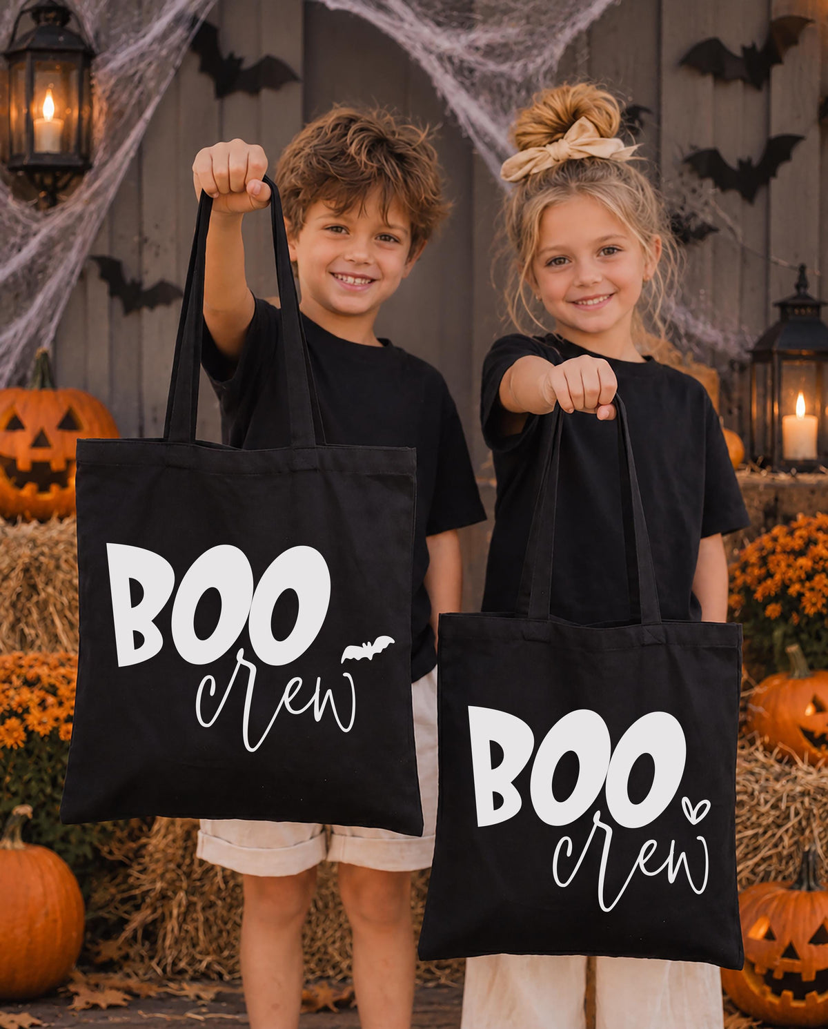 Halloween Boo Crew Tote Bag, Halloween Cousins Gift Tote, Trick or Treat Bags