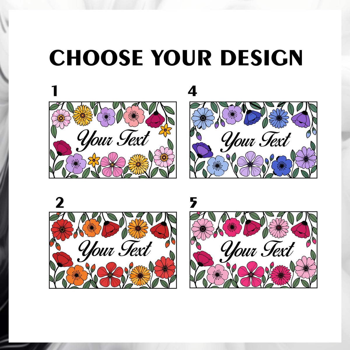 Custom Text Wildflower Doormat, Personalized Colorful Floral Entryway Rug, Unique Botanical Welcome Floor Mat, Boho Housewarming Present