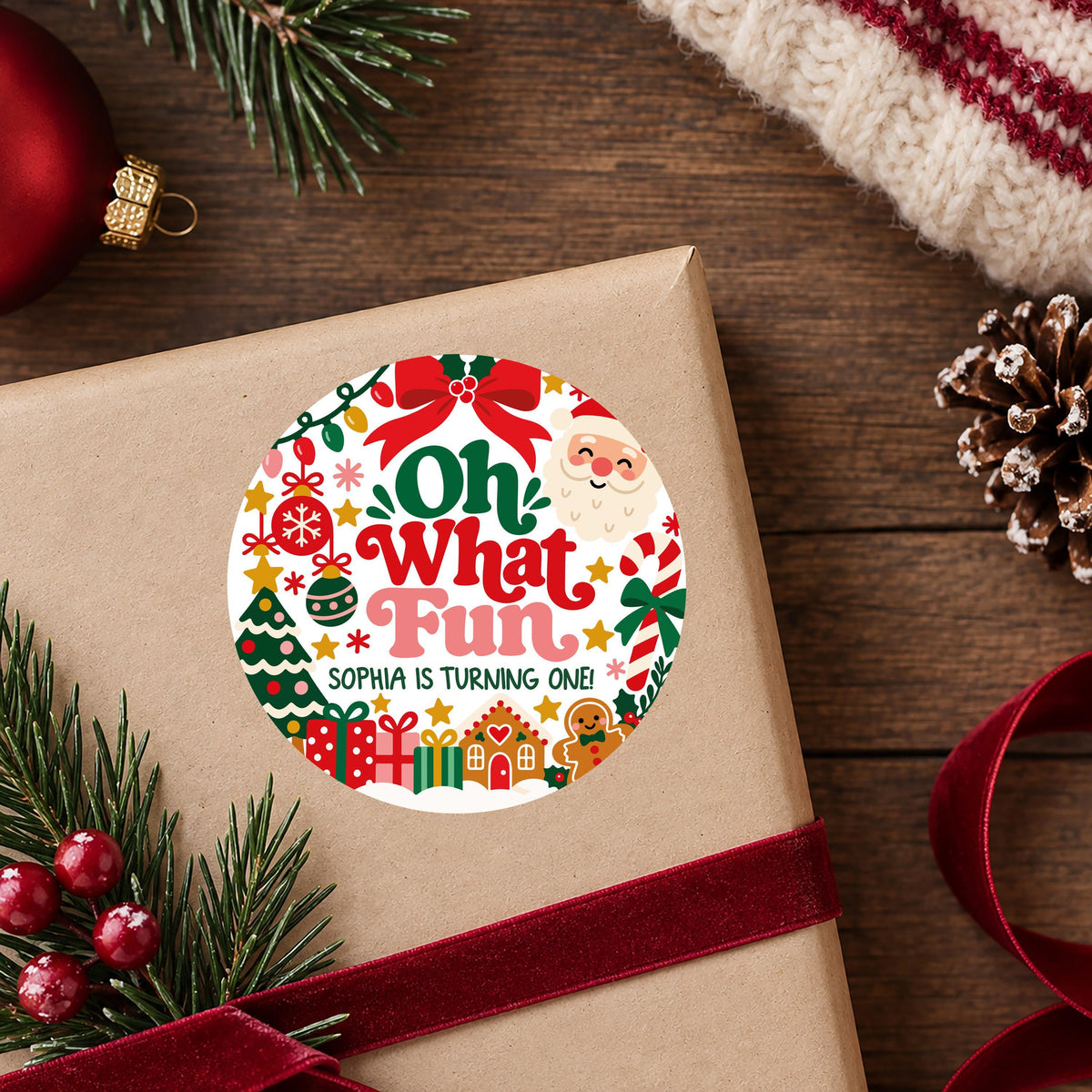 Custom Christmas Party Banner and Labels, Holiday Birthday Tapestry, Custom Favor Tags, Winter Wonderland Party Sign