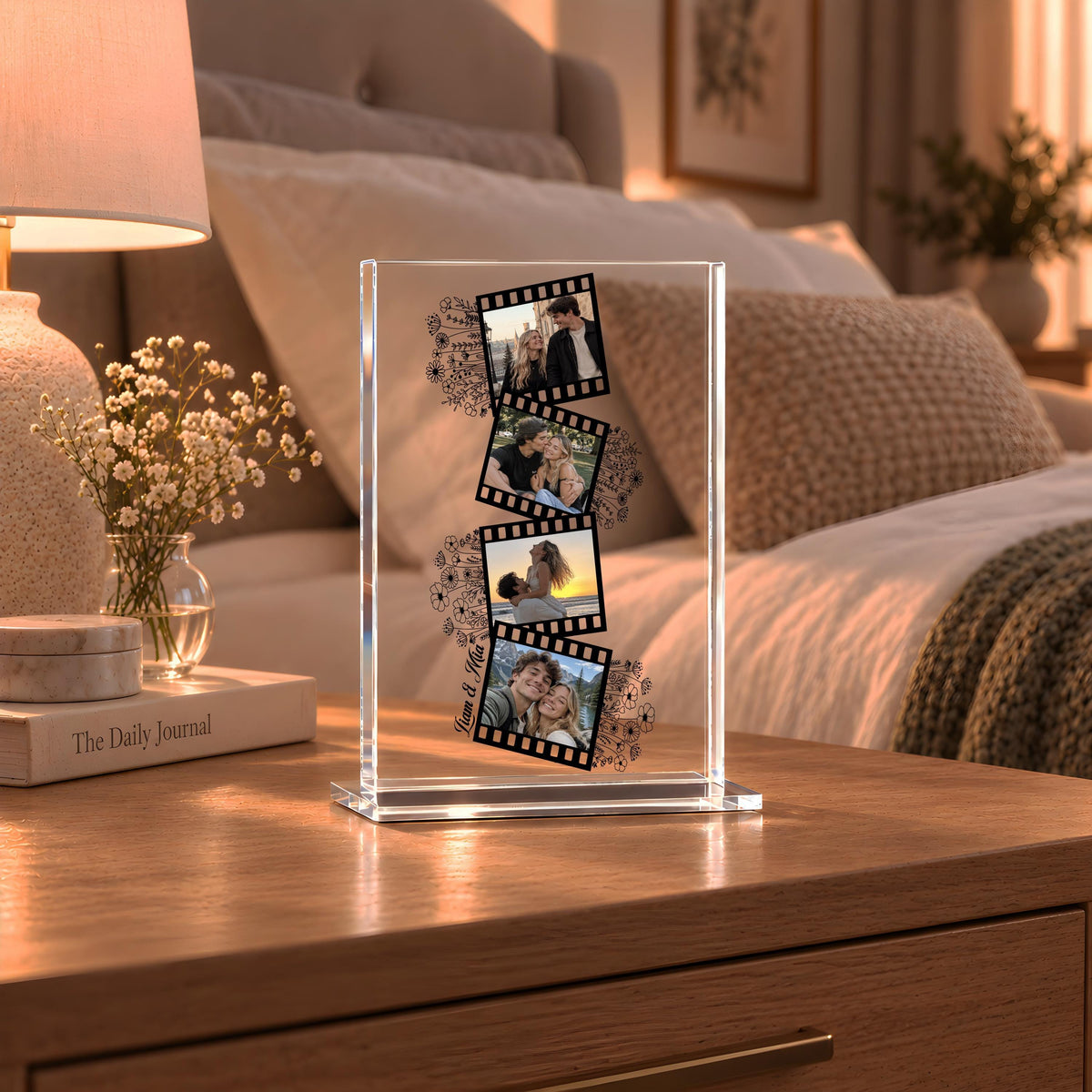 Custom Film Strip Photo Plaque, Personalized Couple Gift, Anniversary Acrylic Sign, Camera Roll Picture Block