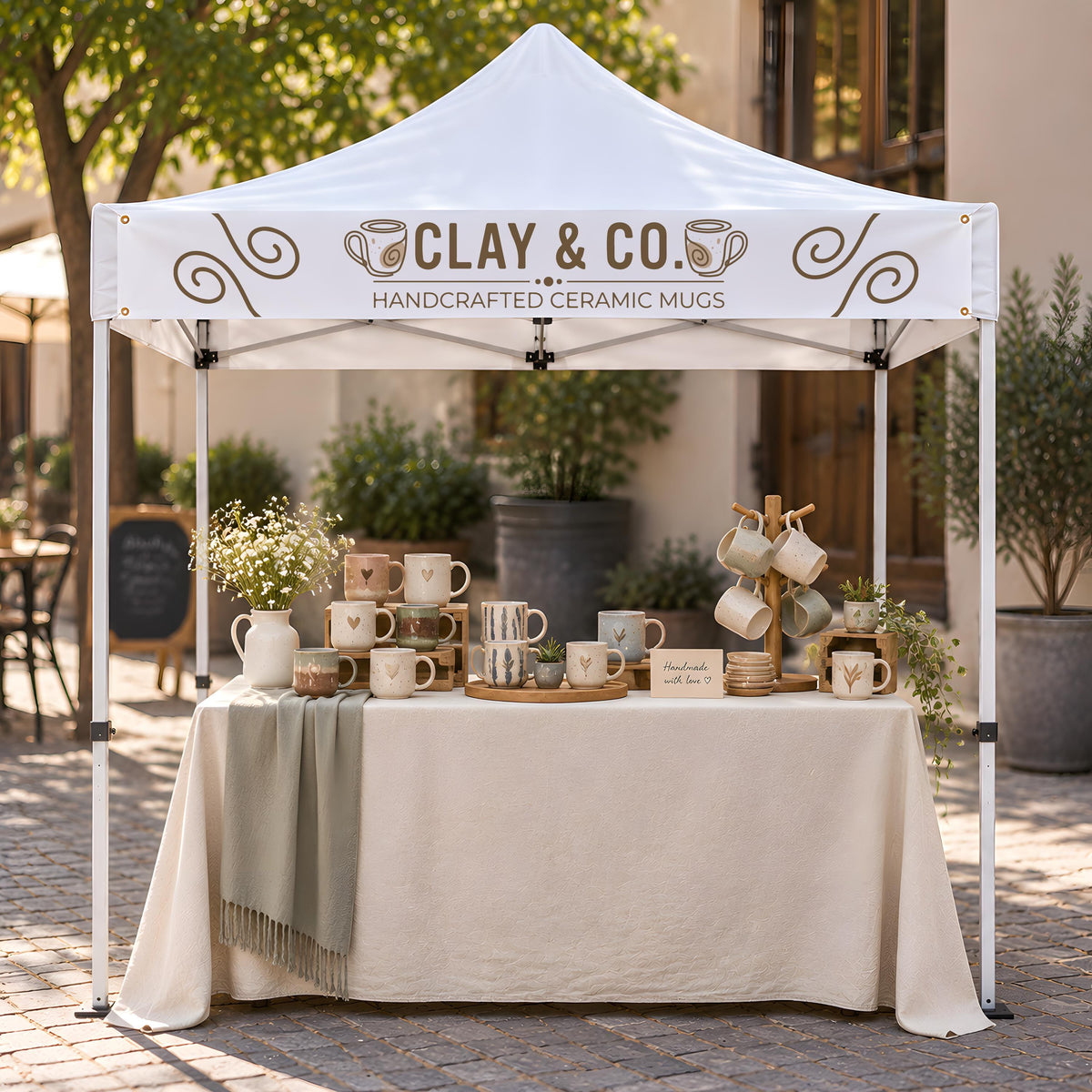 Custom Logo Tent Banner, Vendor Booth Sign for Craft Fairs and Farmers Markets