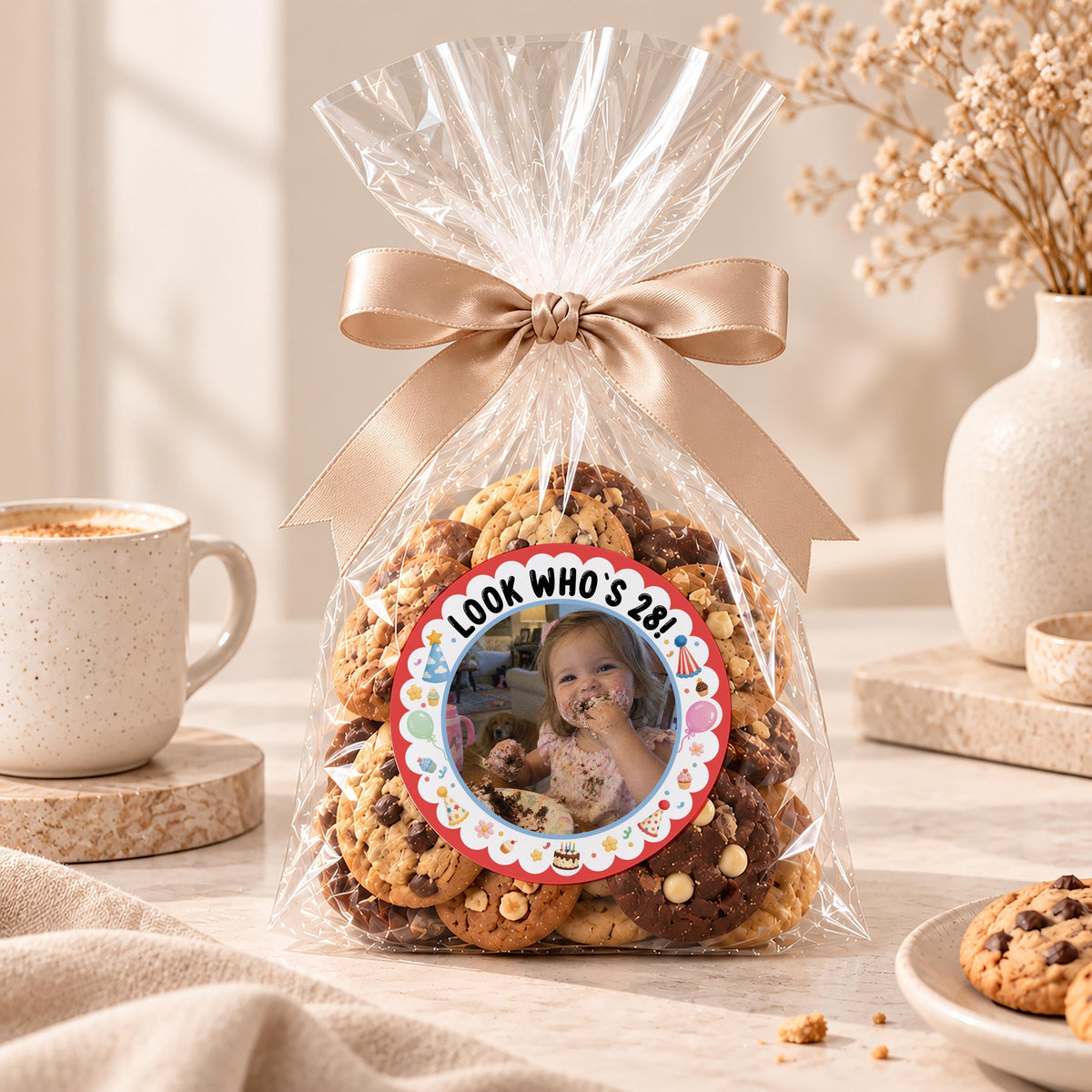 Look Who Is Turning Sticker, Custom Picture Tag, Personalized Face Sticker, Custom Birthday Gift Label