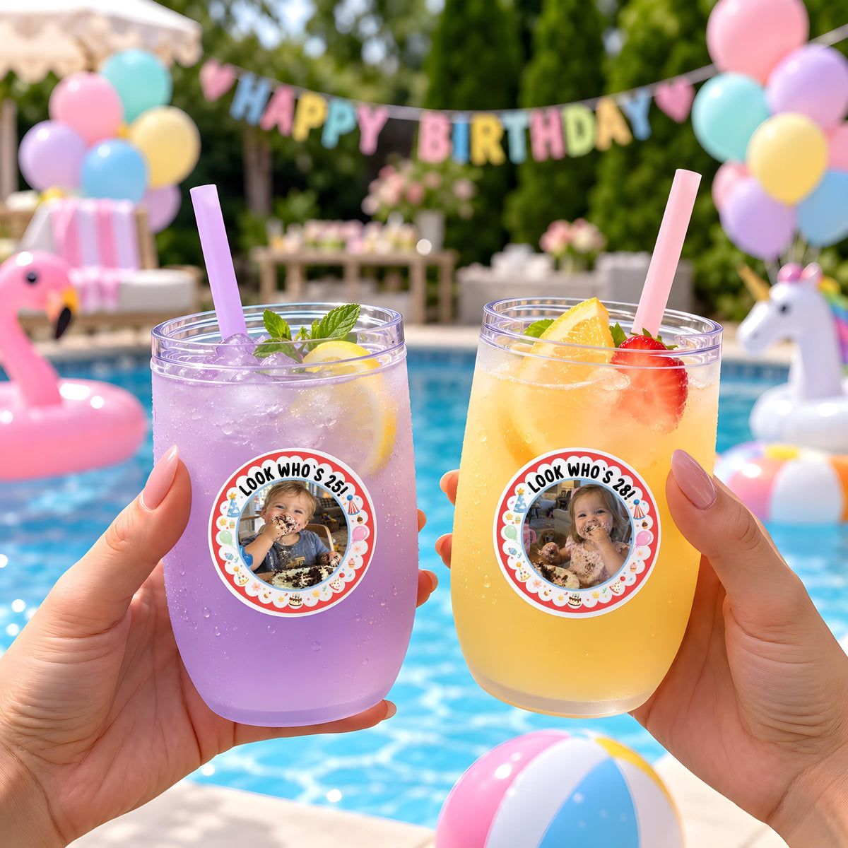 Look Who Is Turning Sticker, Custom Picture Tag, Personalized Face Sticker, Custom Birthday Gift Label
