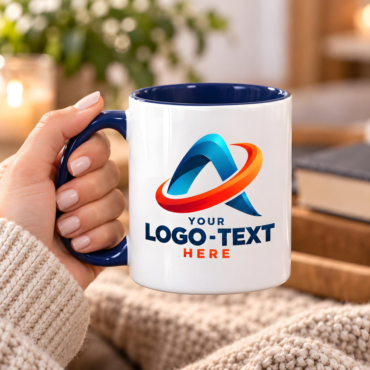 Personalized Company Logo Ceramic Mug, Custom Business Image Text Accent Coffee Cup, Corporate Employee Gift, Promotional Branding Merch