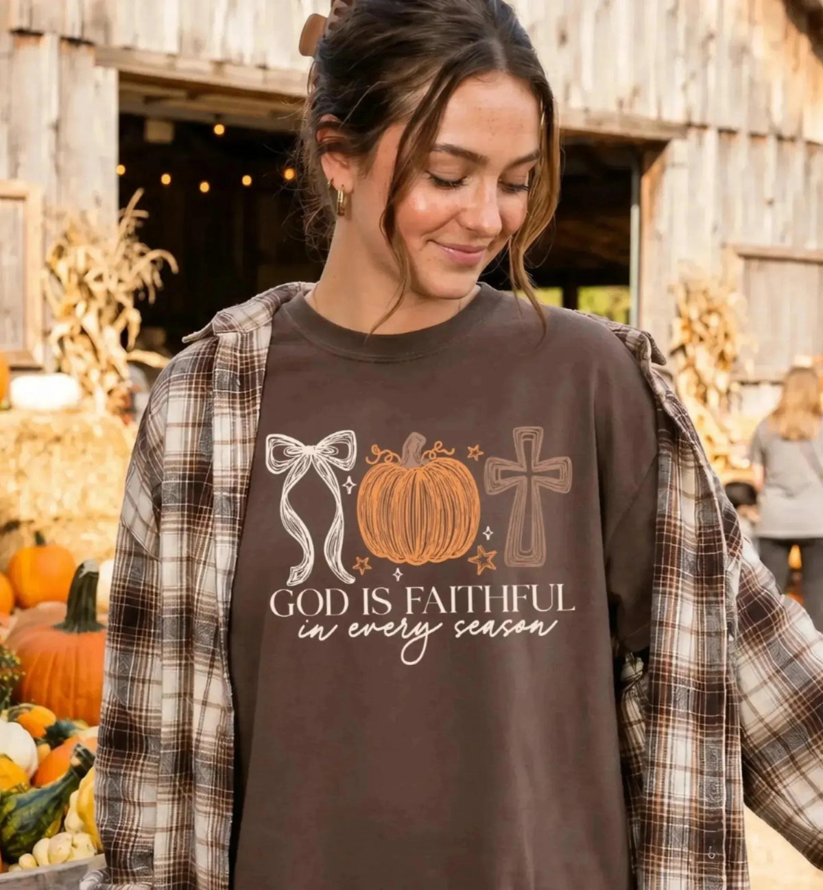 God is Faithful Comfort Colors® Shirt, Bible Verse Fall Pumpkin Season T-Shirt, Christian Autumn Long Sleeve