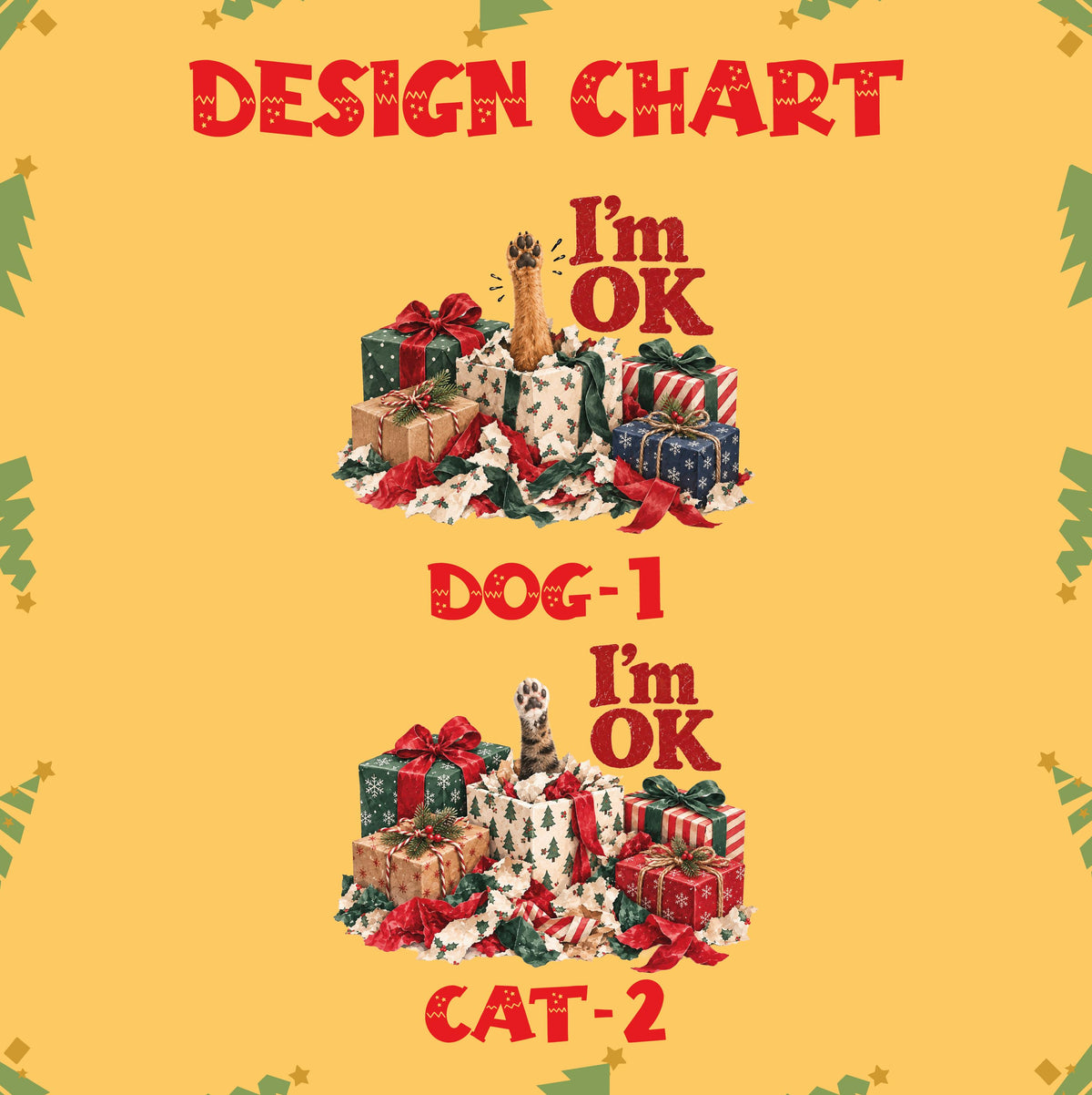 Funny Pet Christmas Sweatshirt, I'm OK Cat Gift Box Crewneck, Cute Holiday Sweater, Christmas Gift for Cat Lovers