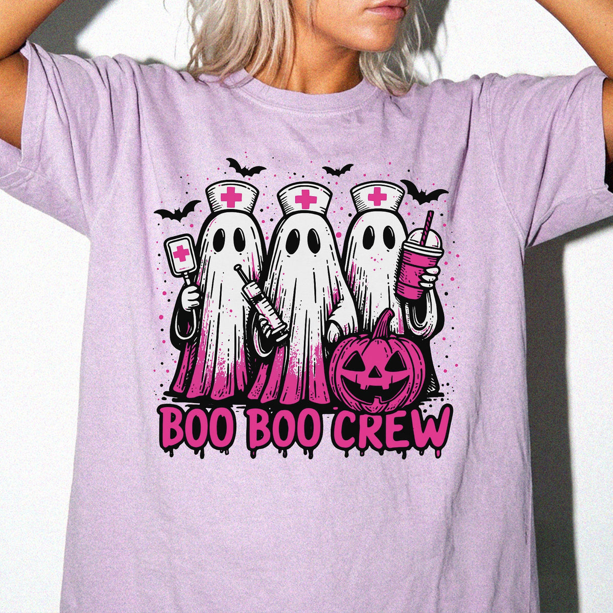 Ghost Nurse Comfort Colors® T-Shirt, Spooky Nurse Tee, Halloween Nurse Gift Shirt