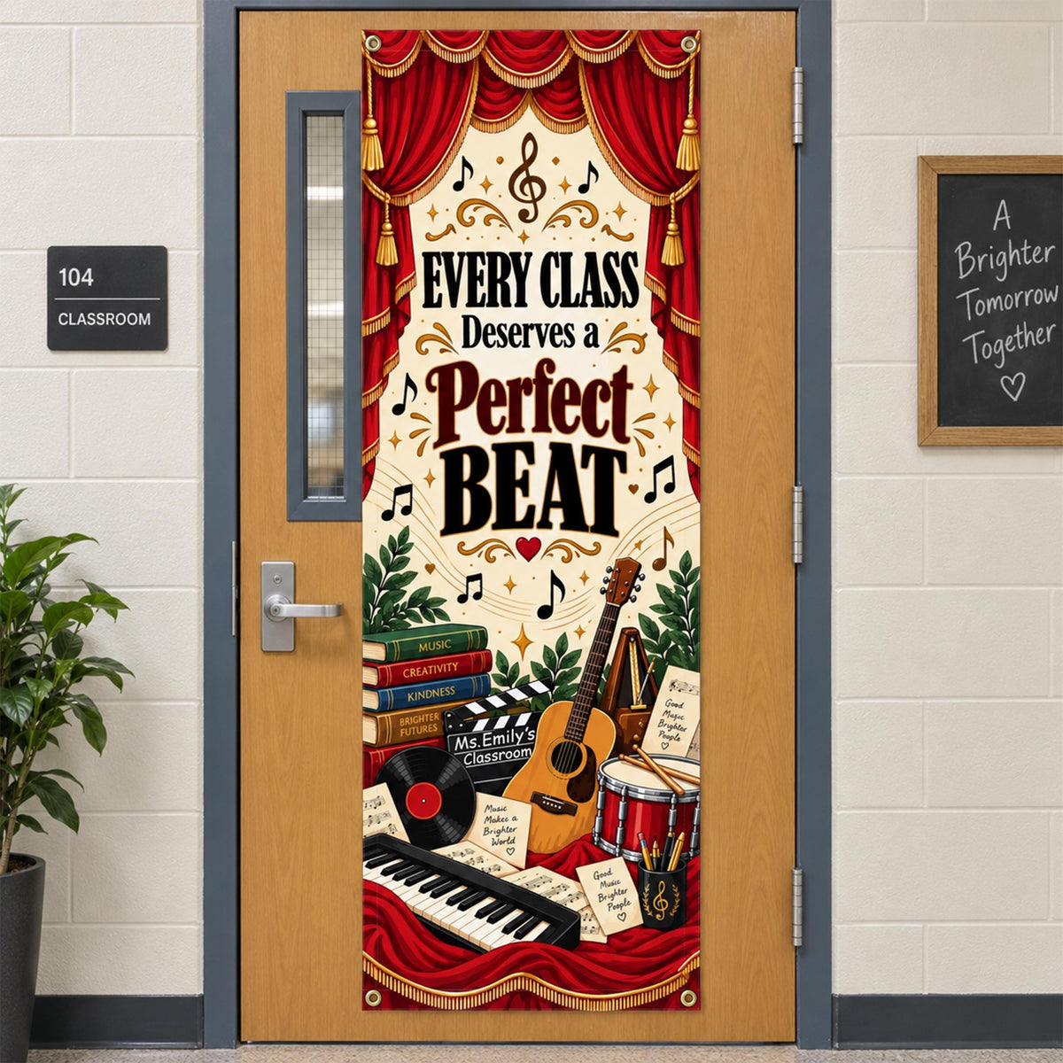Custom Classroom Door Banner, Drama Theater Music Art Class Sign, Personalized Teacher Class Door Decor