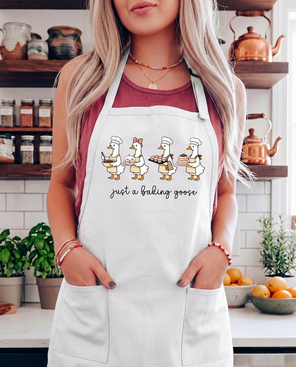 Just a Baking Goose Apron, Funny Goose Kitchen Apron