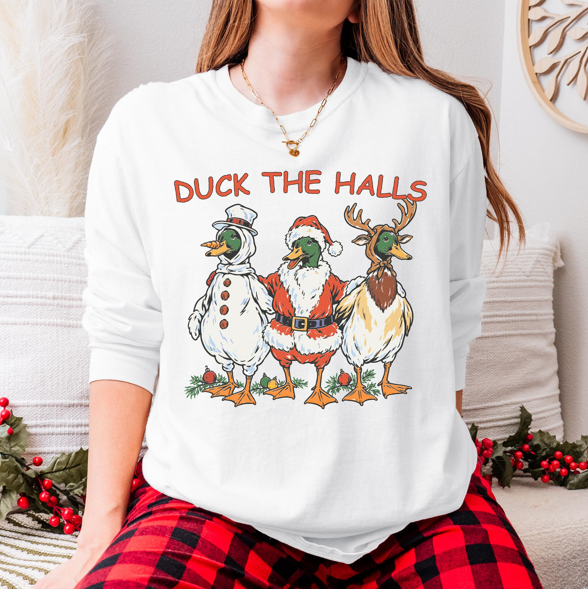 Duck the Halls Mallard Christmas Comfort Colors® Shirt, Funny Holiday Tee