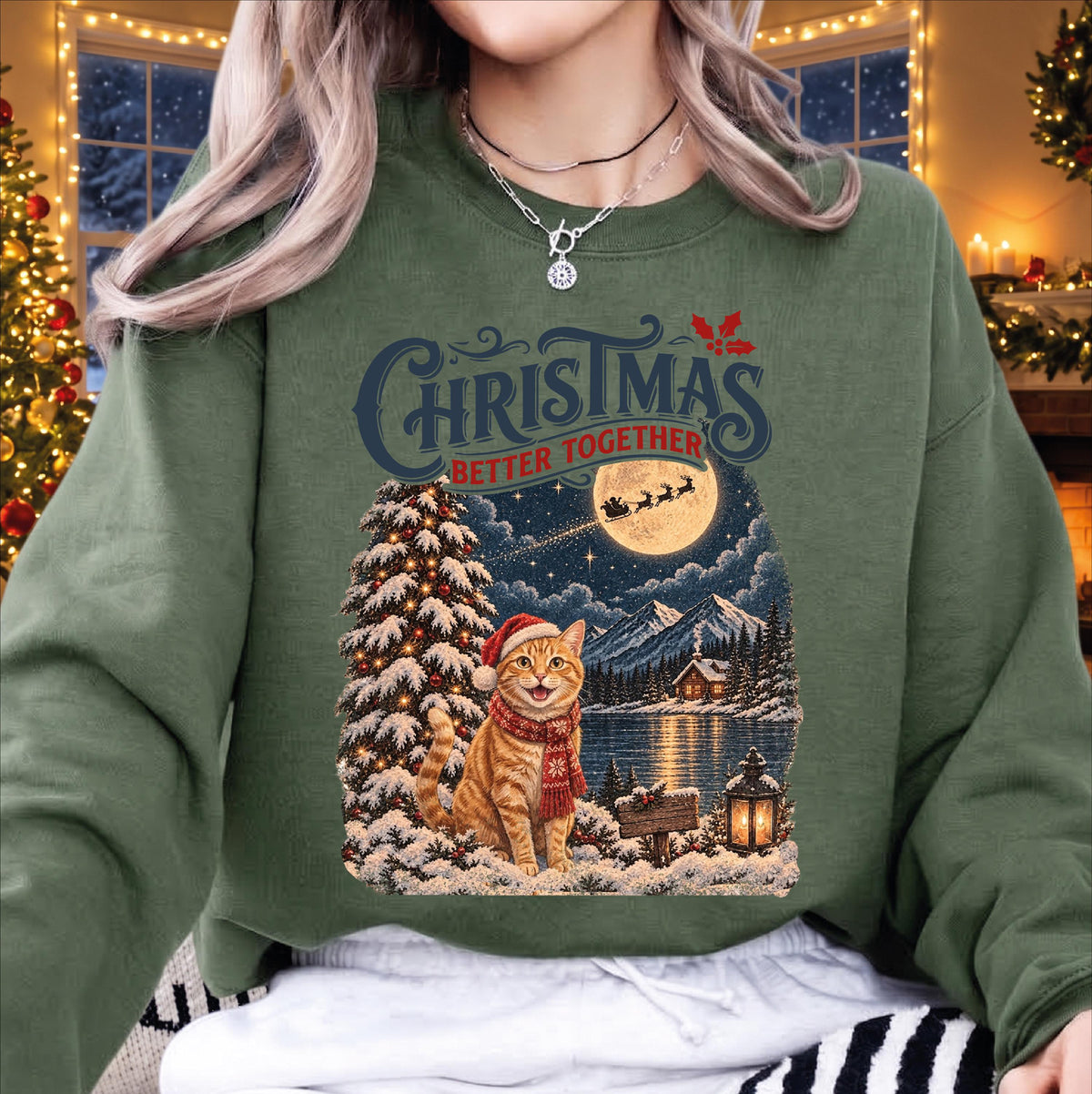 Custom Pet Christmas Sweatshirt, Vintage Winter Dog Portrait, Better Together Holiday Sweater, Dog Mom Xmas Gift, Retro Pet Apparel