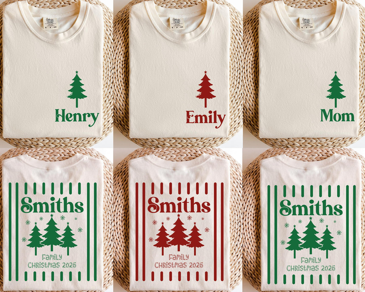 Custom Family Christmas Comfort Colors® Shirt, Xmas Crew Matching Tee, Holiday Family Reunion Gift
