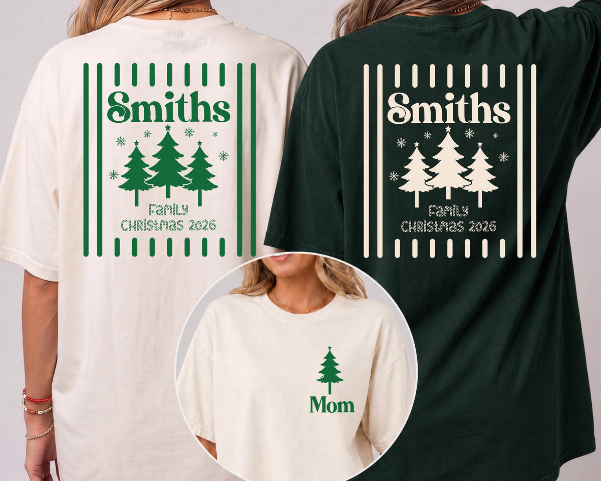 Custom Family Christmas Comfort Colors® Shirt, Xmas Crew Matching Tee, Holiday Family Reunion Gift